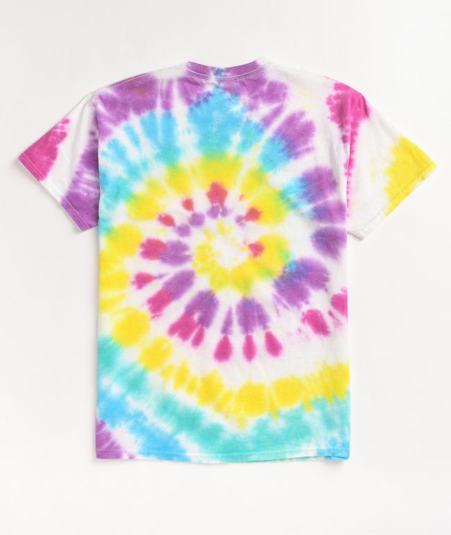 tie dye shirt pink and blue